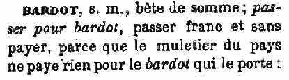 bardot au XVIe siècle